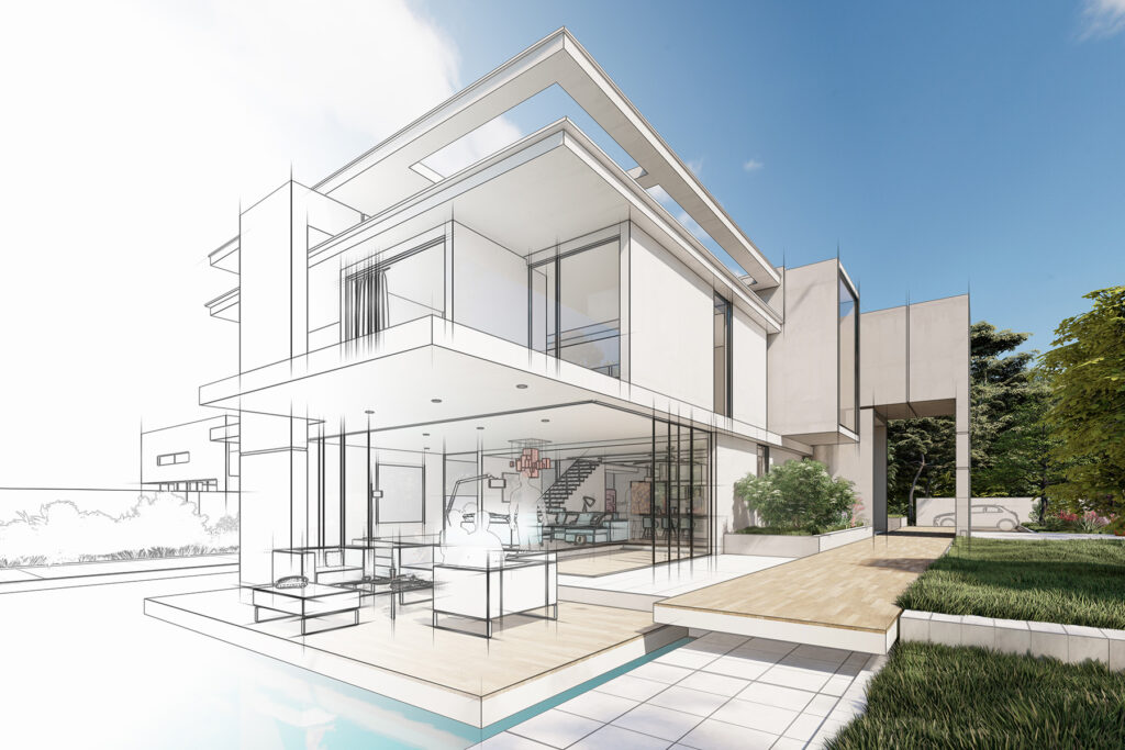 3d-rendering-upscale-modern-villa-with-pool-garden